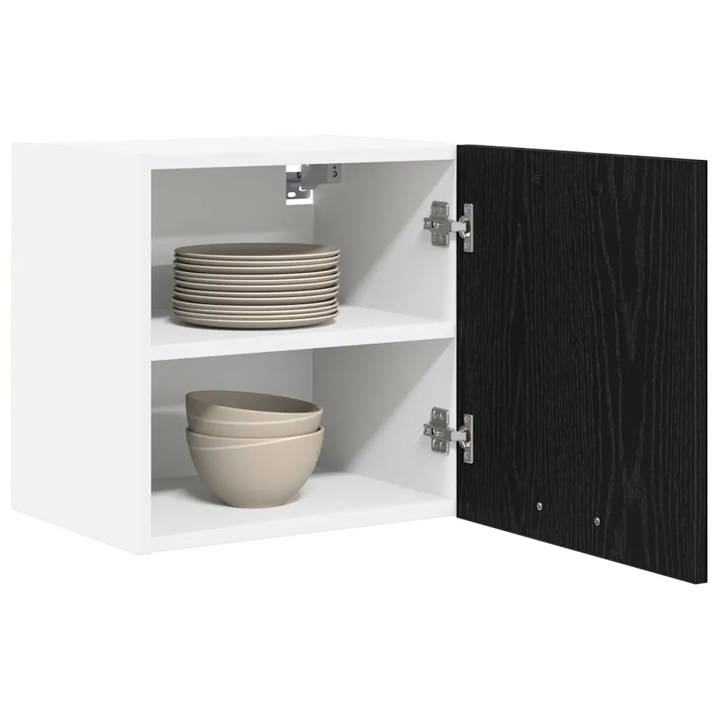 Armadio pensile con porta Rovere Nero e Bianco 40 x 31 x 40 cm