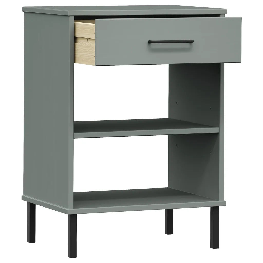 Mobile Consolle | Tavolo d'Ingresso Gambe Metallo Grigio Legno Massello Pino OSLO