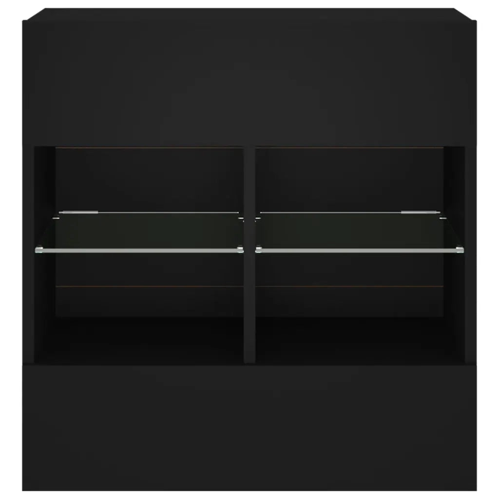 Mobile TV a Parete con Luci LED Nero 58,5x30x60,5 cm 837093
