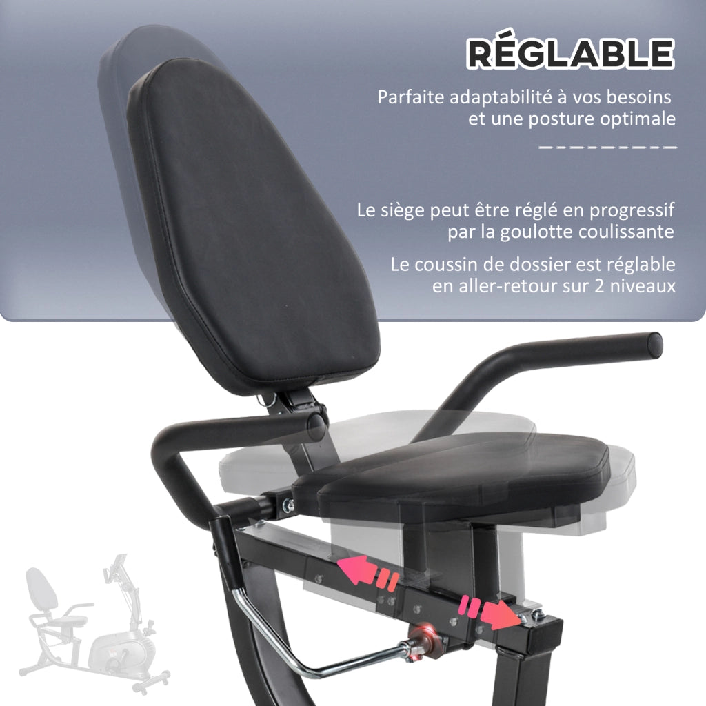 Bicicletta da camera reclinata semi-allungata magnetica ¨C zephmum ¨C nero