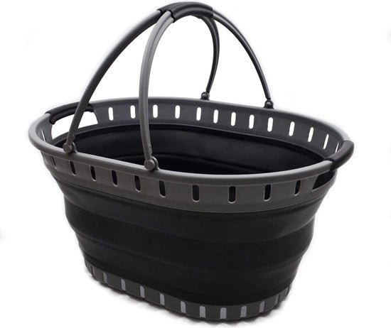 Sacchetto di plastica, pieghevole, portatile, spaziale (grigio/nero)
