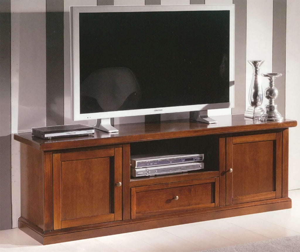 Porta tv arte povera in legno tinta noce 160x45h56 (587) - Mobili 2G