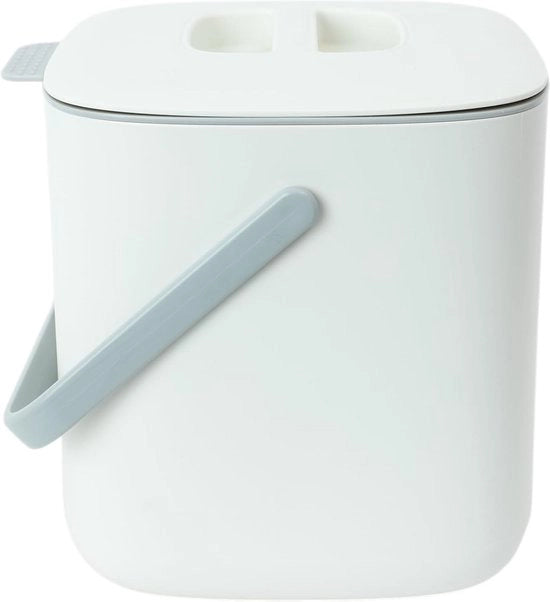 Contenitore di compost per la cucina - contenitore per rifiuti alimentari facile da pulire per la cucina | contenitore di compost per il piano di lavoro, ciotola per rifiuti della cucina (2,6 litri) - bianco