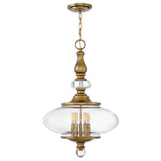 Lampadario Contemporaneo Wexley Acciaio Ottone Antico 5 Luci E14