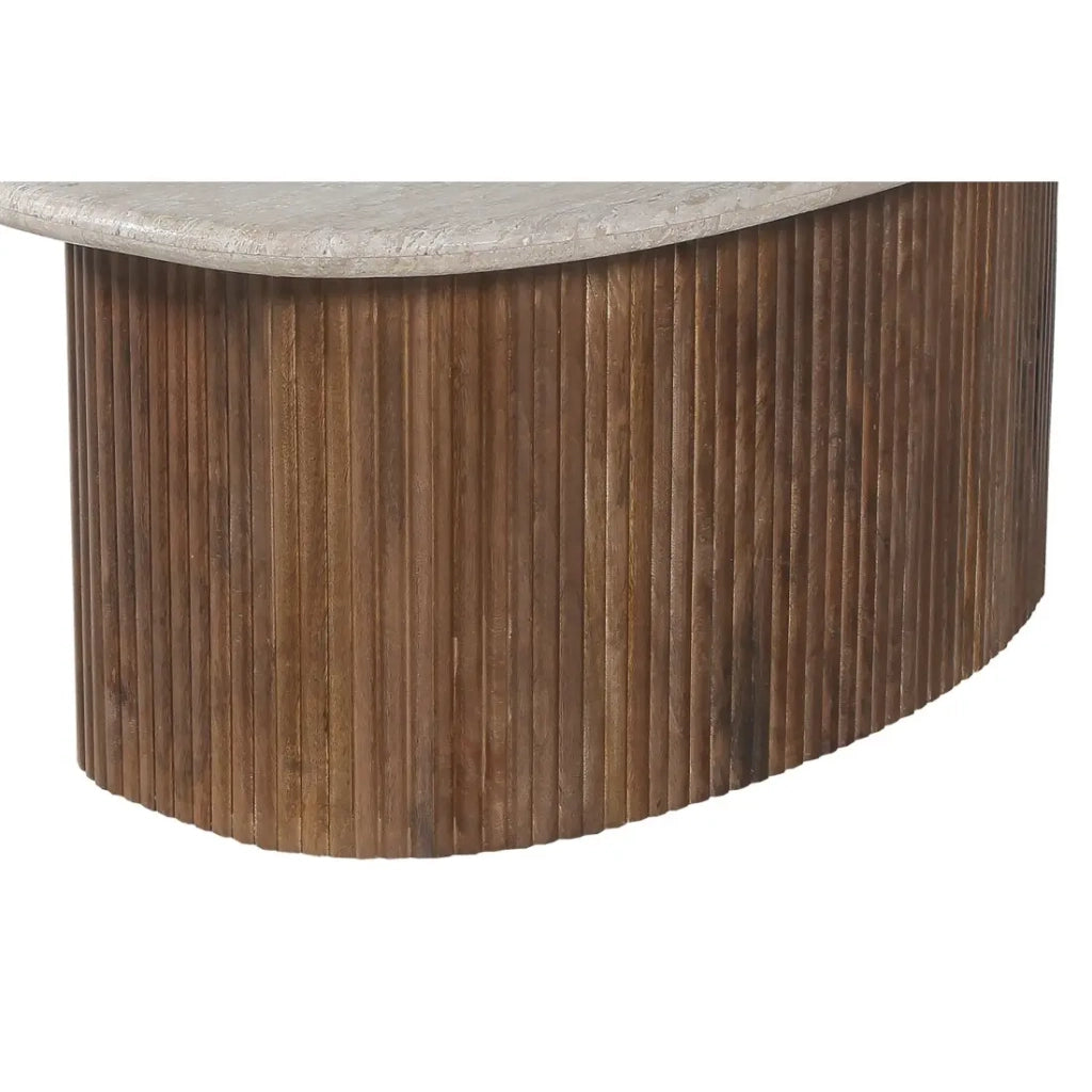 Tavolino basso in legno massiccio collezione DELHI 90cm - Stile etnico e design