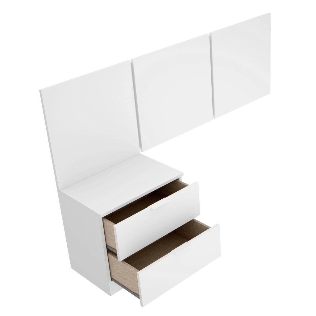 Testiera letto Chanhom, Spalliera, Testata per camera da letto, Poggiatesta, 157x34 h96 cm, Bianco