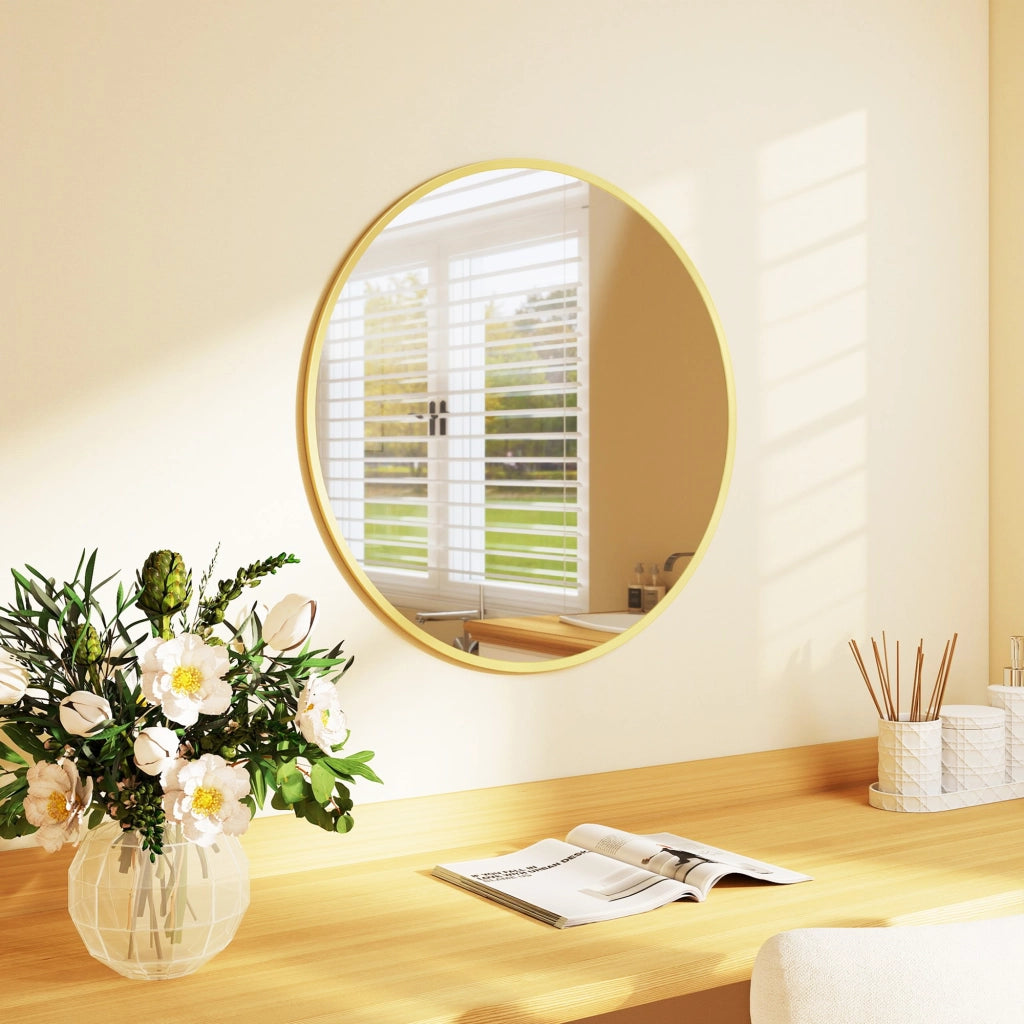 Specchio da Parete Moderno ¨C Zephmum ¨C Dorato 61x61 cm
