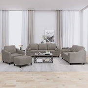 Set Divani 4 pz con Cuscini Tortora in Tessuto 3201801