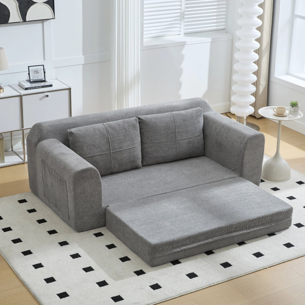 DIVANO LETTO Pieghevole 179x95x79 cm Tessuto Grigio Scuro