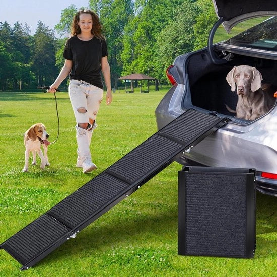 Scalete per Cani per Auto e SUV - 160 cm di Altezza, Alluminio, per Cani Grandi, Estensibili per Letto di Camper