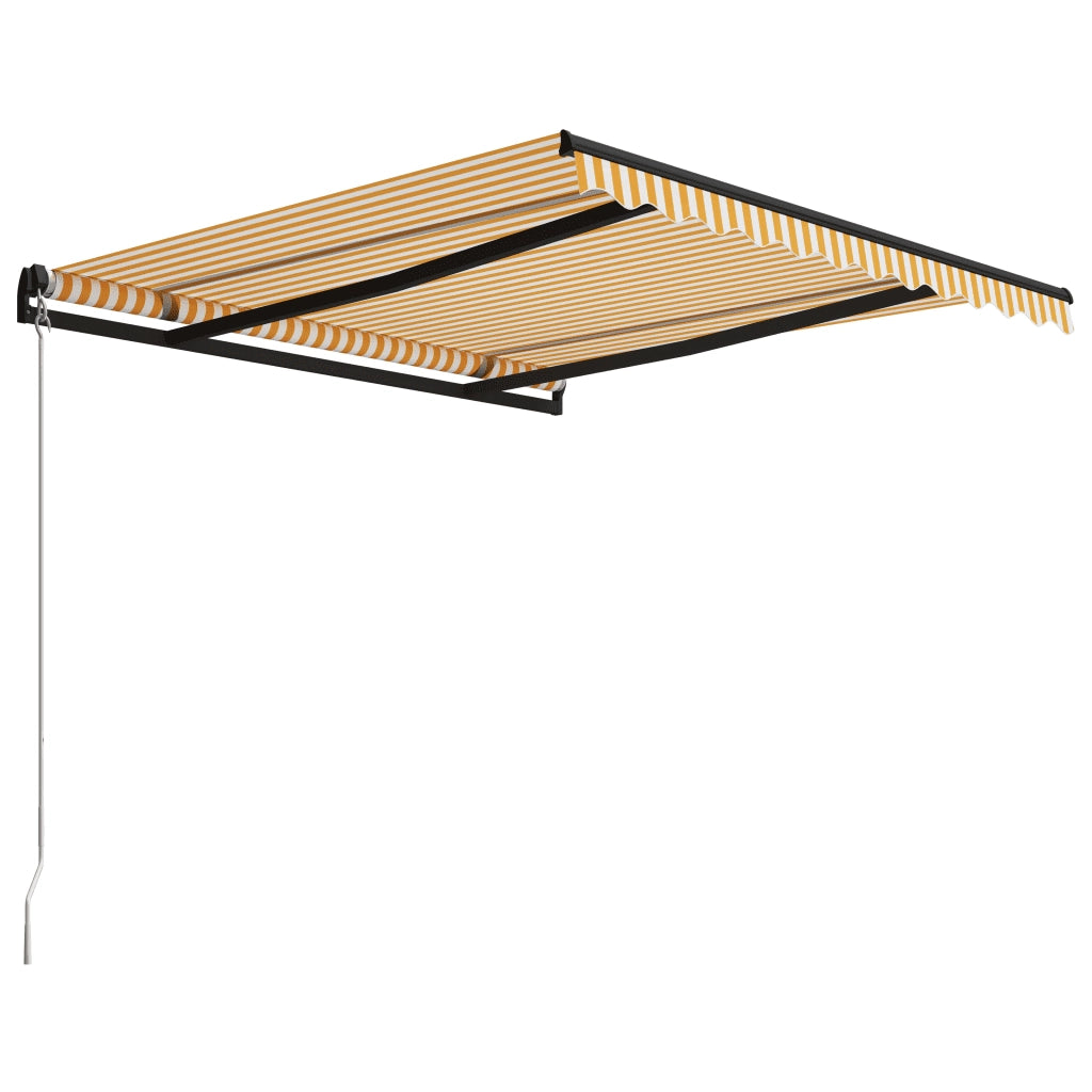 Tenda da Sole Retrattile Manuale-Tenda parasole per Patio 300x250 cm Gialla e Bianca