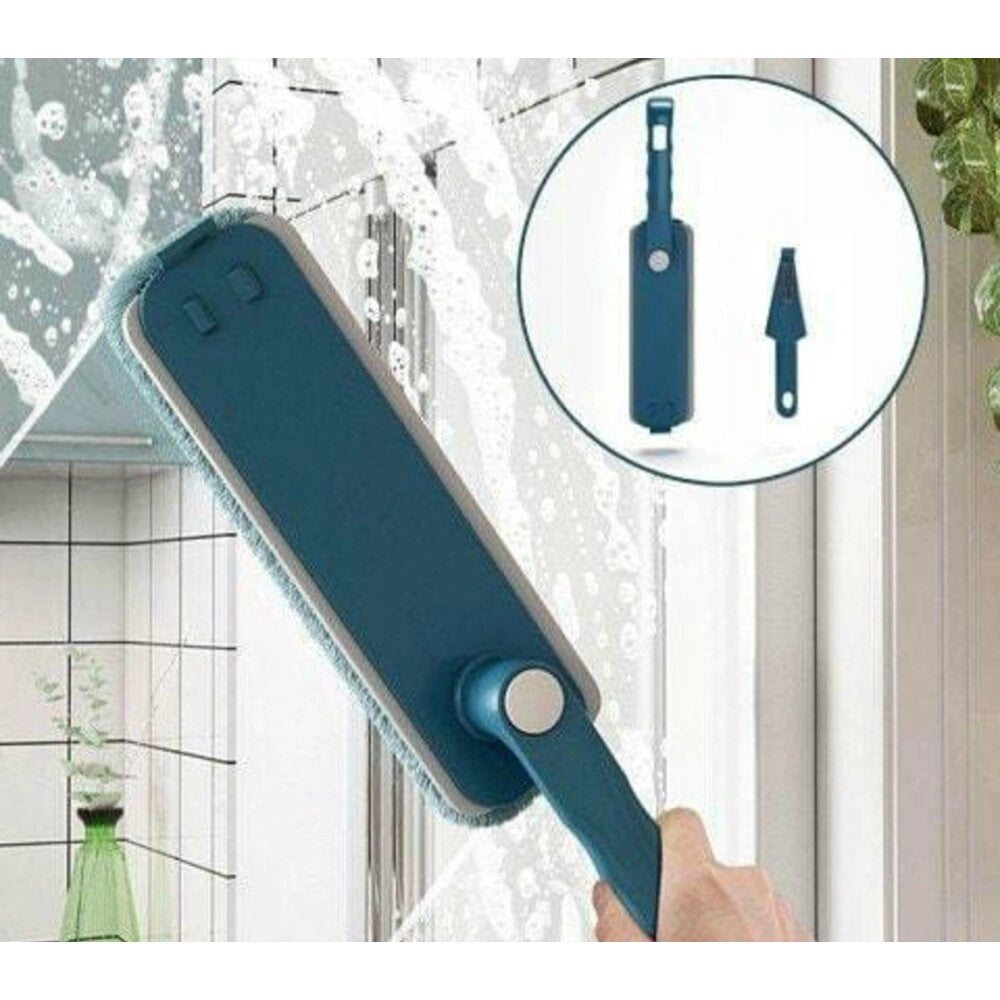 Trade Shop - Spazzola Per Pulizia Casa Pieghevole Portatile Multifunzionale Panno Spugna In Microfibra -