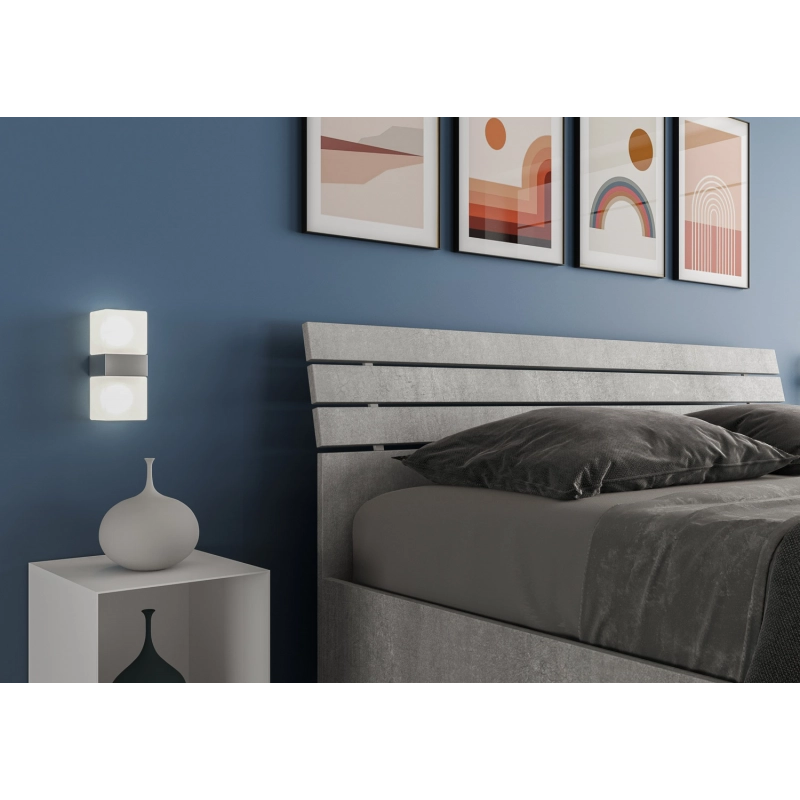 Letto Matrimoniale 160x190 cm testata inclinata con doghe Ankel - Con rete,Grigio