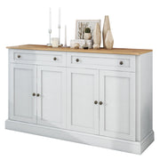 Credenza con 4 ante e 2 cassetti; ripiani regolabili - per soggiorno - 150×40×86 cm