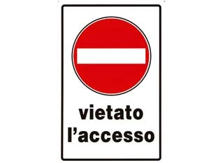 CARTELLO VIETATO L?ACCESSO- - cm.20x30h. - 10 pezzi