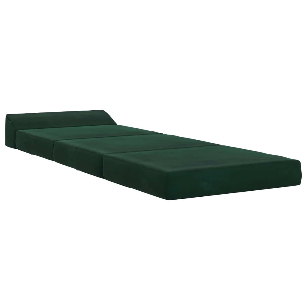 Divano Letto Pieghevole Verde Scuro 200 x 70 x 10 cm Velluto 900026