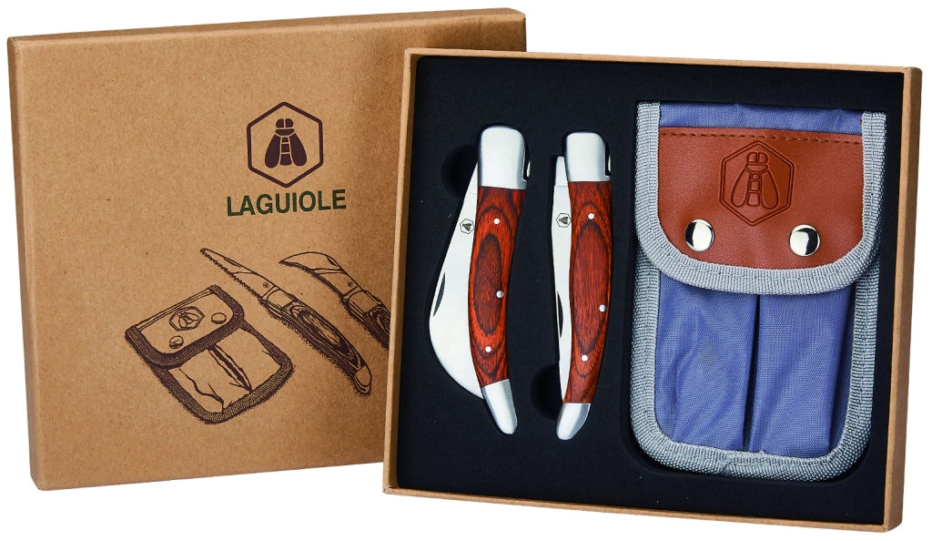 SET COLTELLINI DA GIARDINO PIEGHEVOLI 2 PZ. con custodia