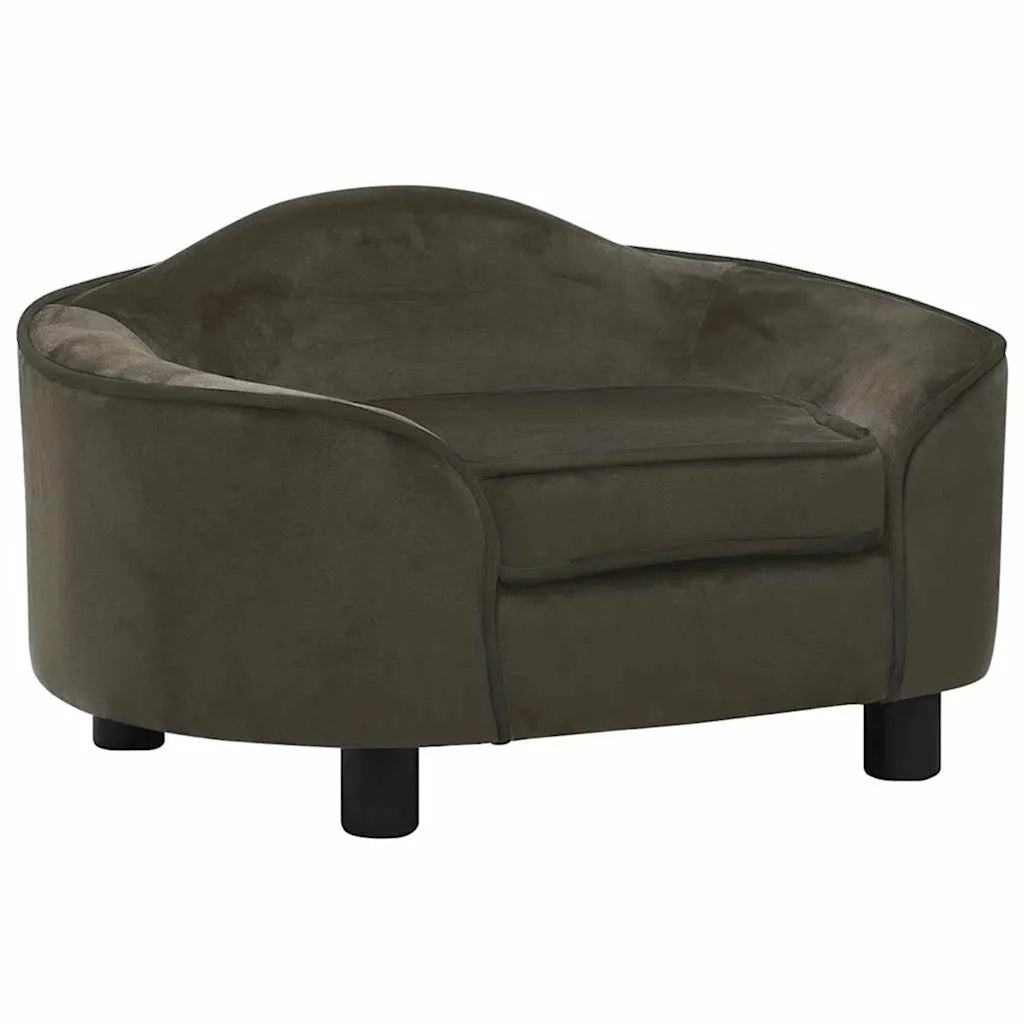 Divano per Cani Grigio Scuro 67x47x36 cm in Peluche