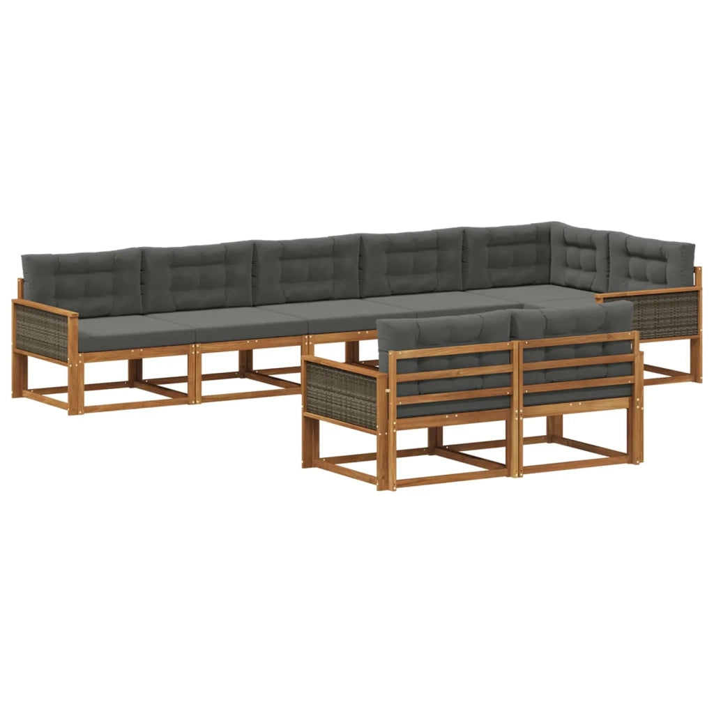 Set di divani da esterno 8 pcs Naturale e Antracite