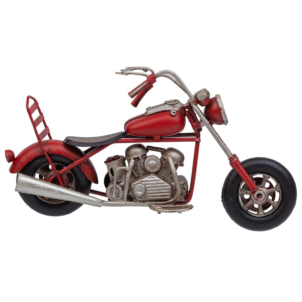 Moto in metallo rosso 19,5x7x10,5h