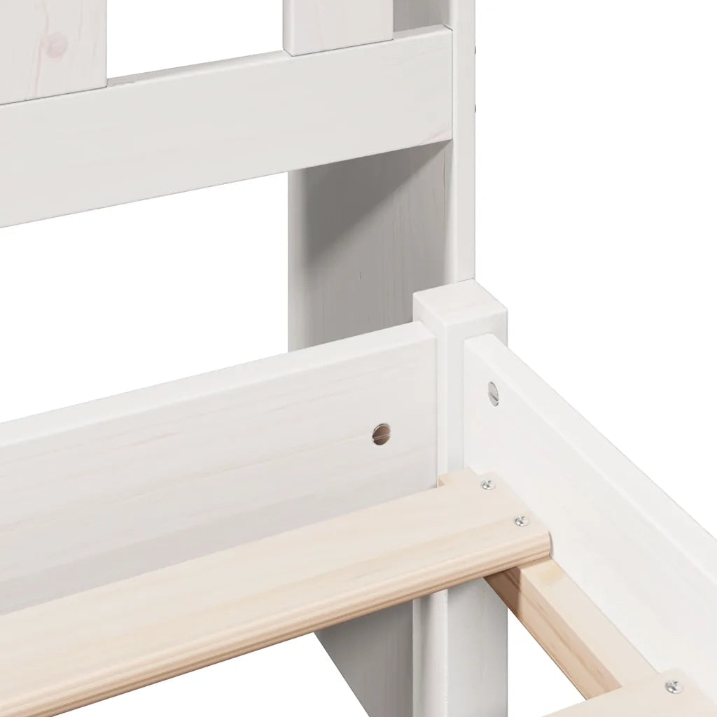 vidaXL Letto Libreria senza Materasso Bianco 150x200 cm Legno di Pino