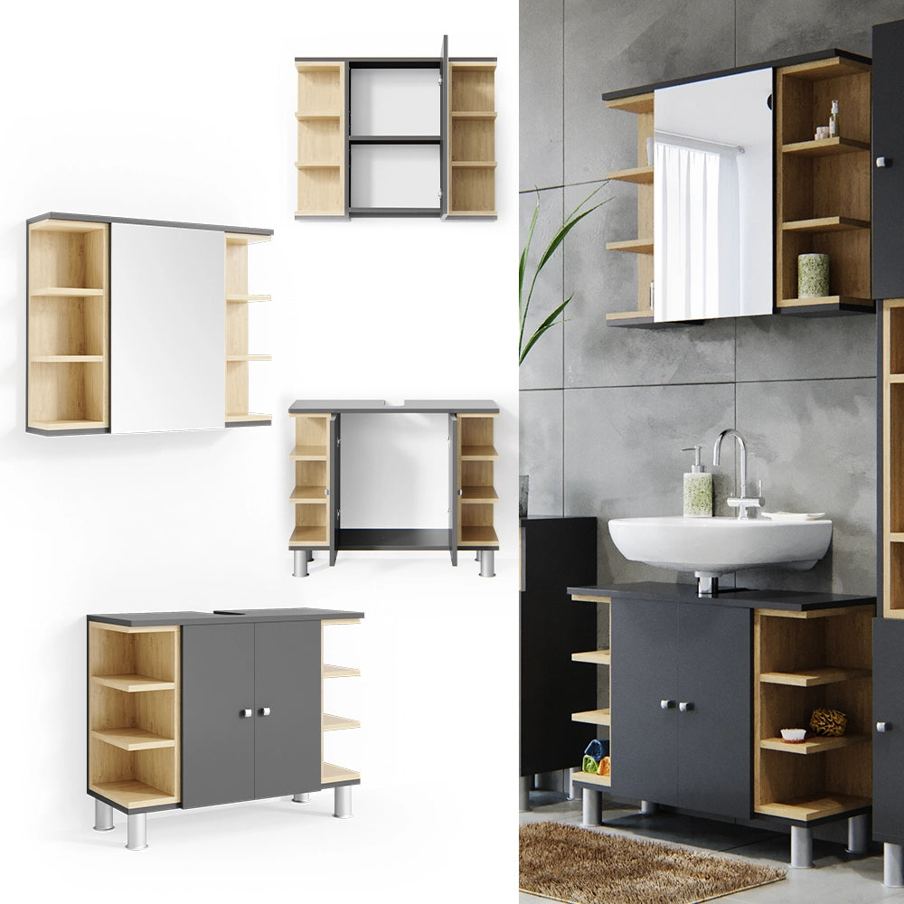 Vicco Set mobili bagno Antracite 2 parti