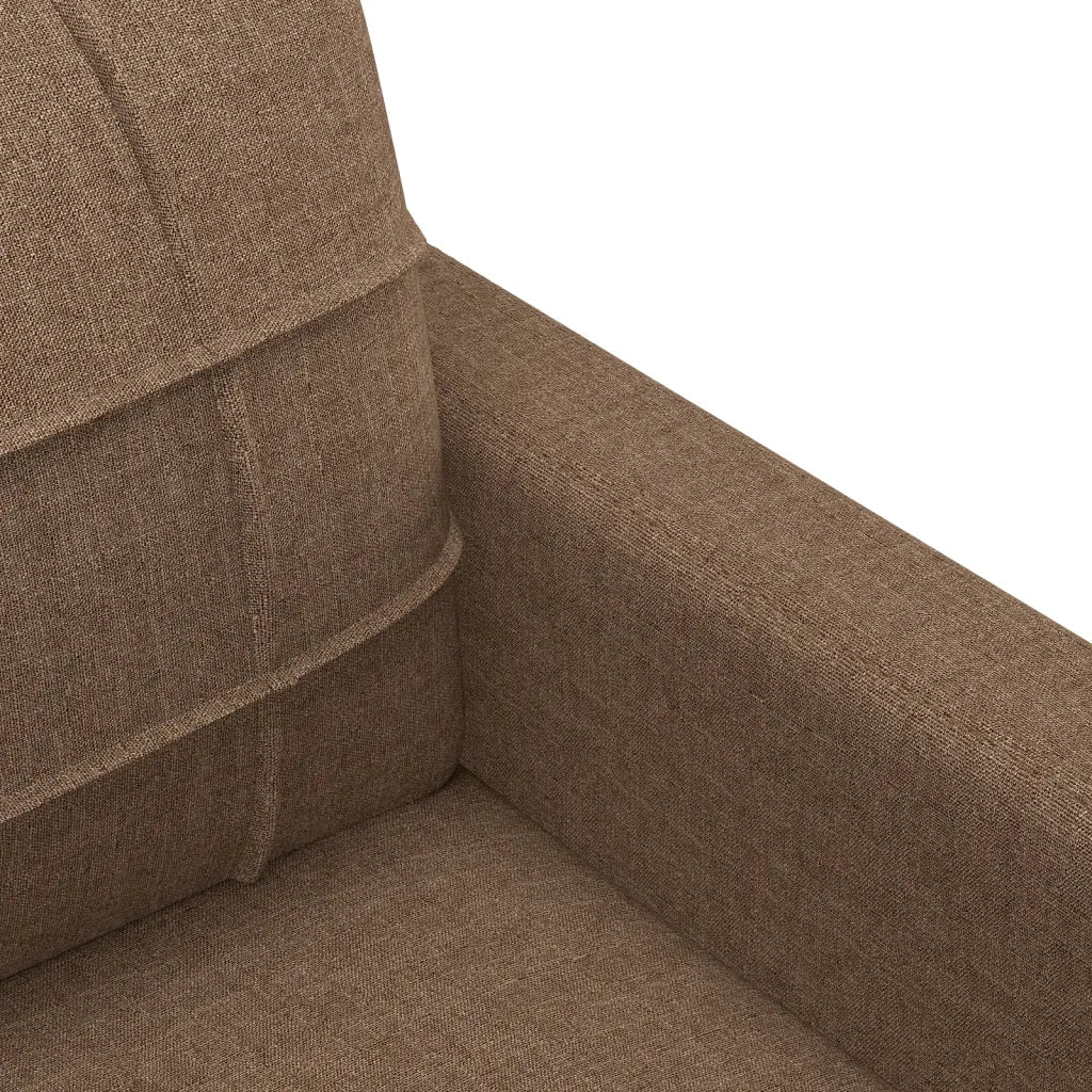 Set di Divani 4 pz con Cuscini Marrone in Tessuto