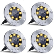 4 x Lampade solari a LED per giardini, illuminazione sotterranea, illuminazione esterna, spot, lampade solari a LED ingrandite - Luce calda