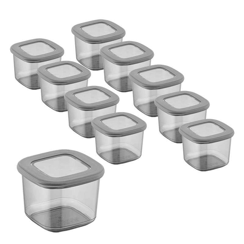 MAURY'S SET 10 PZ BLACKY BARATTOLO QUADRATO 10X10X8 H CHIUSURA ERMETICA