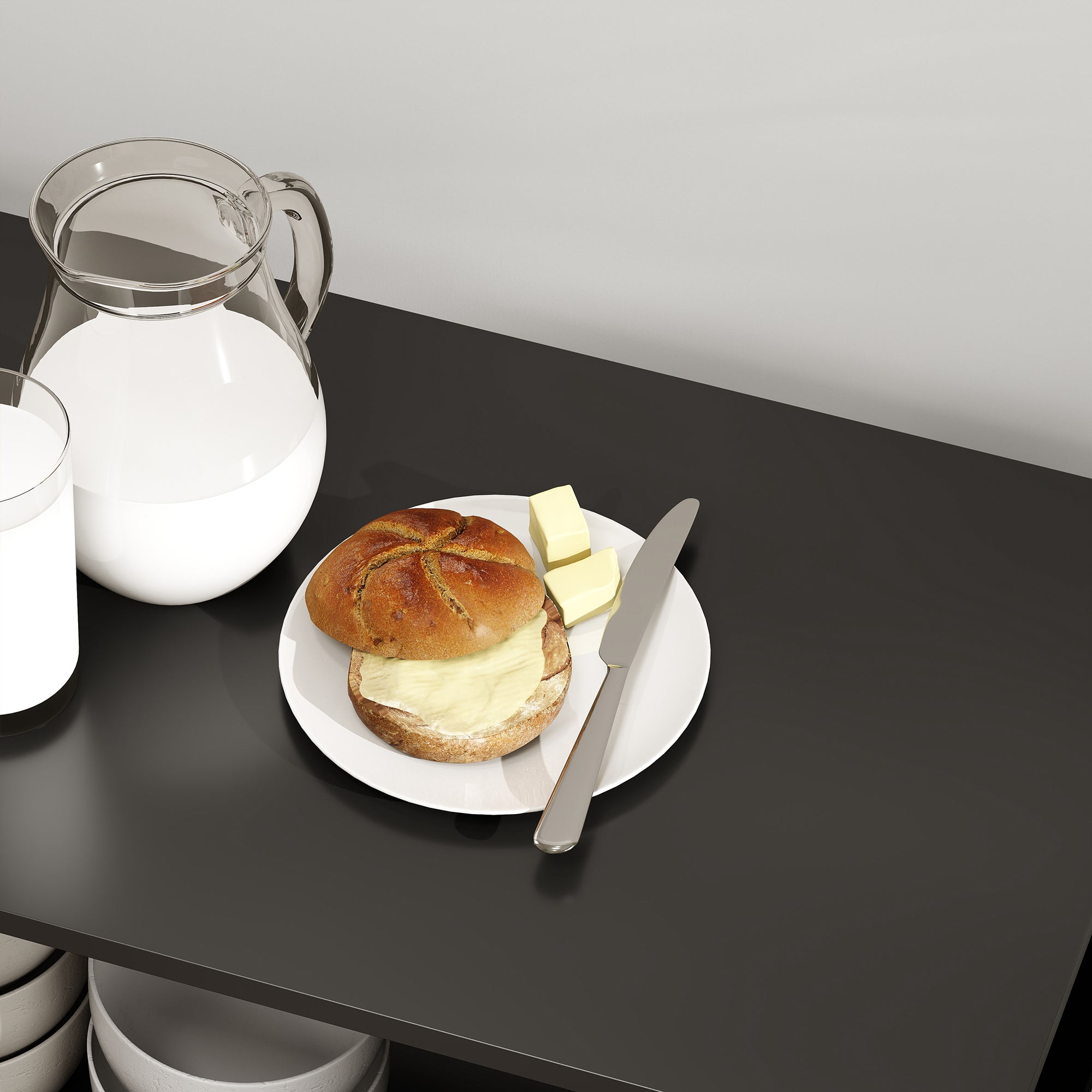 Carrello Cucina 75x40x80,5 cm con Ripiano Aperto Armadietto e Scaffale Laterale in Legno Nero