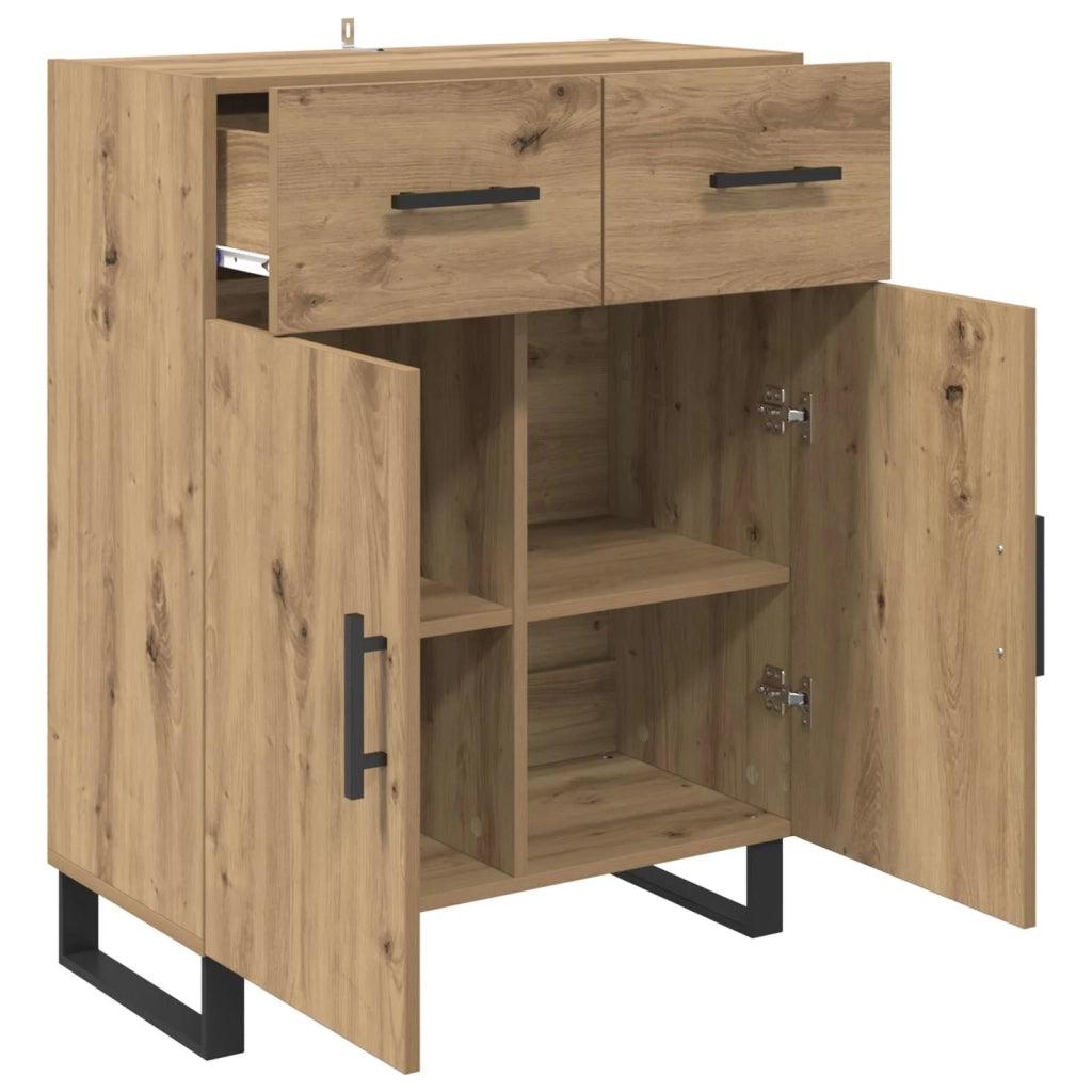 Credenza | Madia | Buffet da pranzo | Armadio da pranzo Rovere artigianale 69,5 x 34 x 90 cm Legno multistrato
