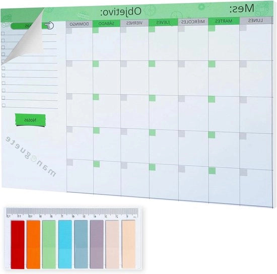 Pianificatore A3 con adesivi per note - pianificatore settimanale e giornaliero - pianificatore appuntamenti 2024 - blocco calendario da ufficio