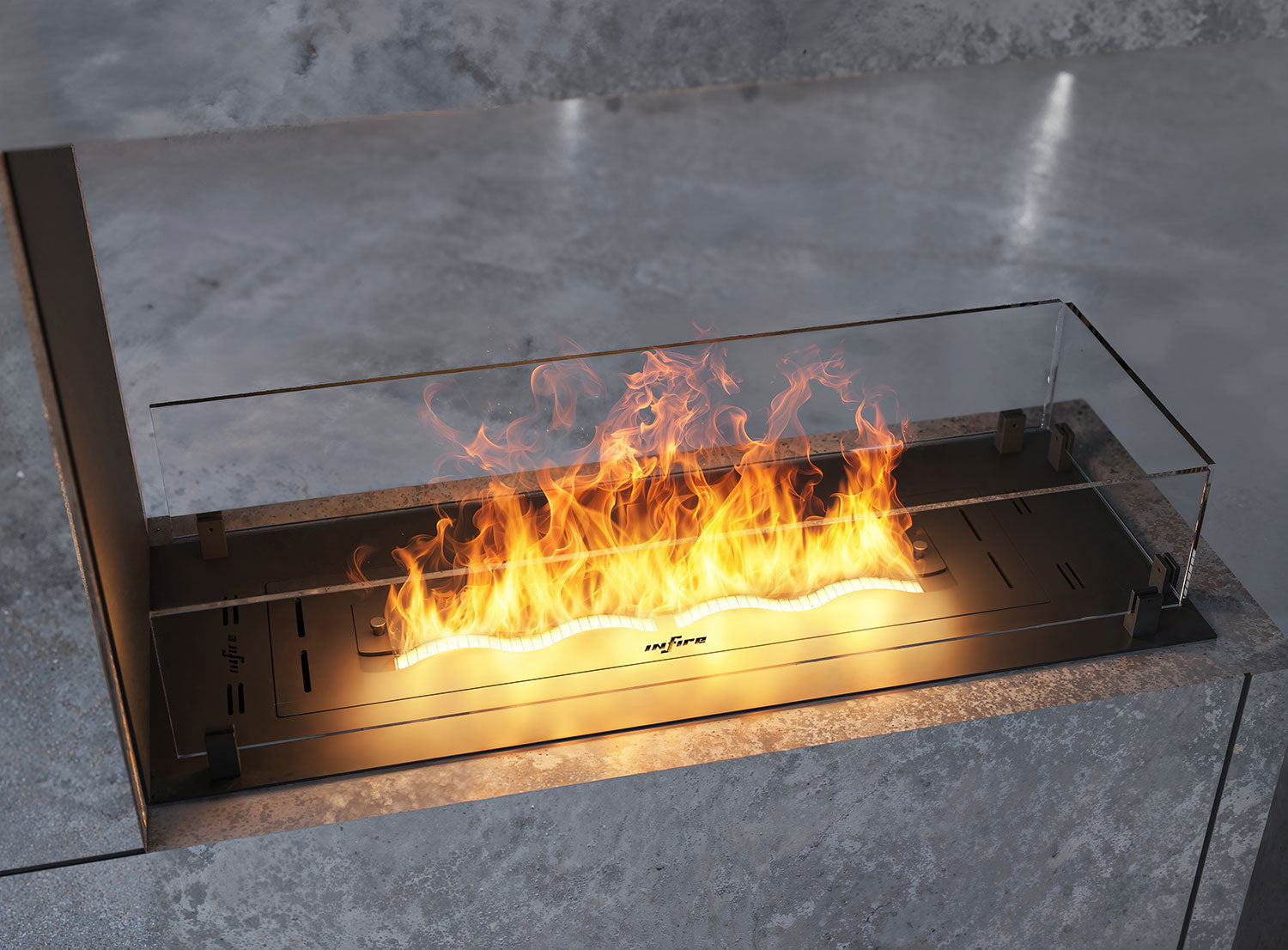 Camino a Bioetanolo da Incasso 80x30x60 cm Infire U800 Slim Nero