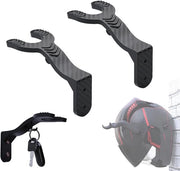 Supporto per Casco - 2 Pack - Supporto per Casco Standard - Supporto per Casco Motorizzato – Sistema di Sostegno per Parete - Con Gancio per Giacca o Chiave