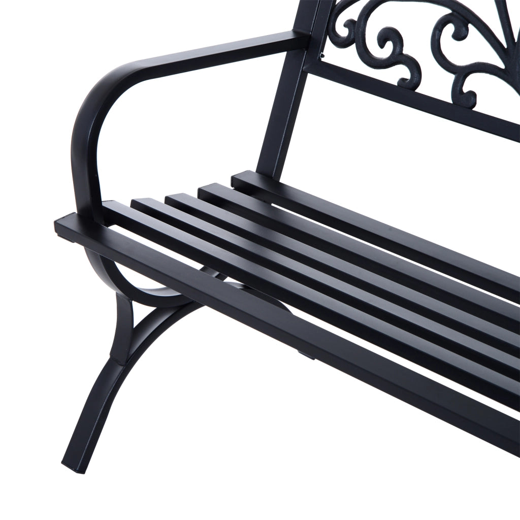 Panchina da Giardino 2 Posti ¨C ZephMum ¨C Ferro Nero 127x60x85cm