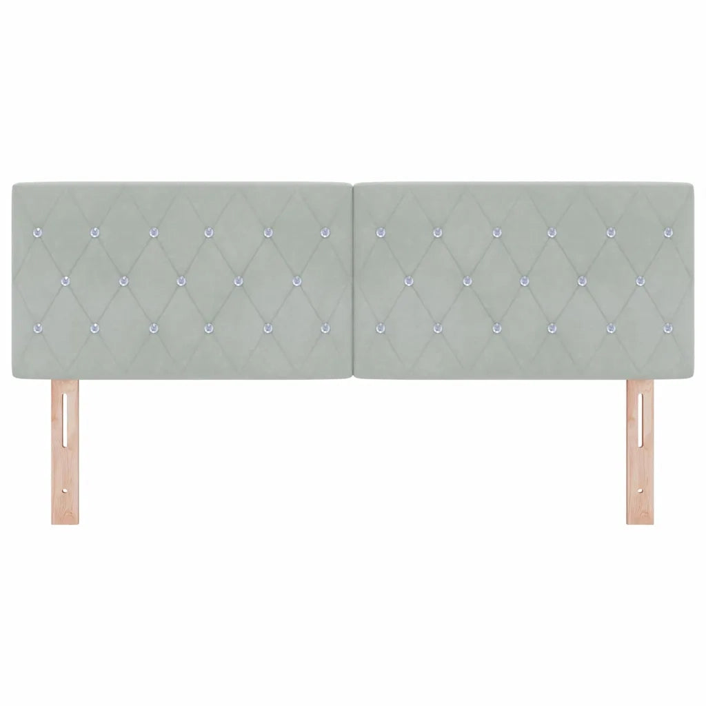 Testiera LED con testiera-Testata con LED-Testiera Decorativa Grigio chiaro 144 cm Poliestere 321340