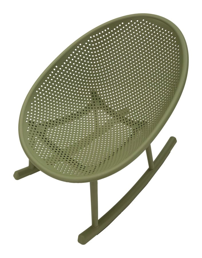 Sedia a Dondolo Ibiza Verde 66x88x80 cm in Polipropilene Verde