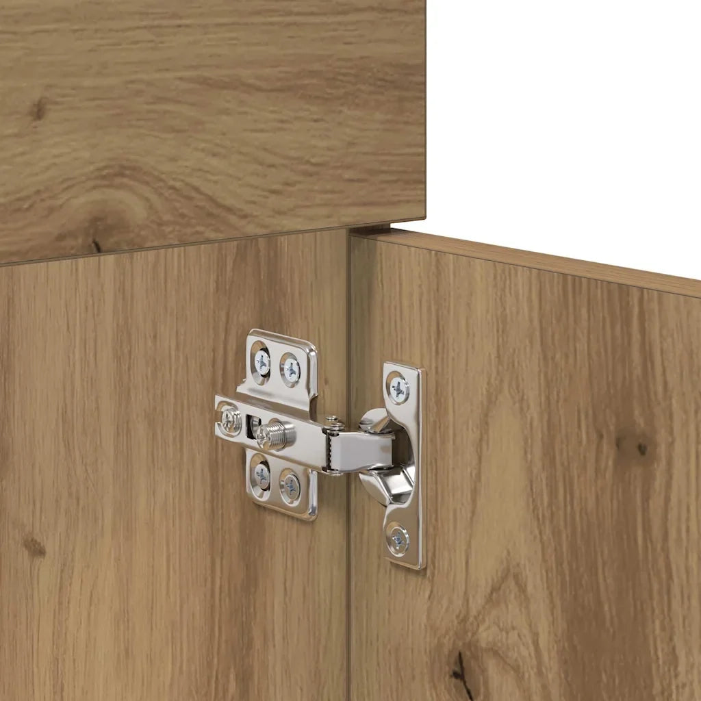 Mobile lavabo moderno con ampio spazio contenitivo 100 x 38,5 x 46 cm realizzato in legno di rovere composito finitura artigianale 02_0052659