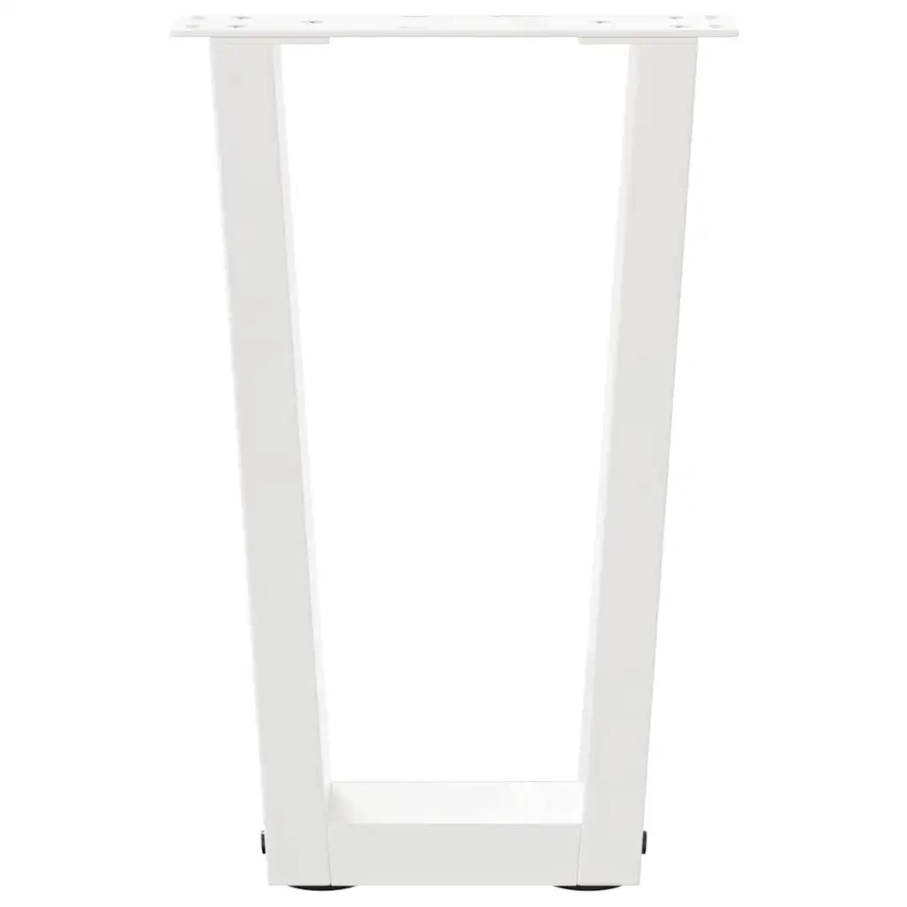 Gambe per Tavolino da Caffè a Forma di V 2 pz Bianche 38x(42-43,3) cm Acciaio 4012625