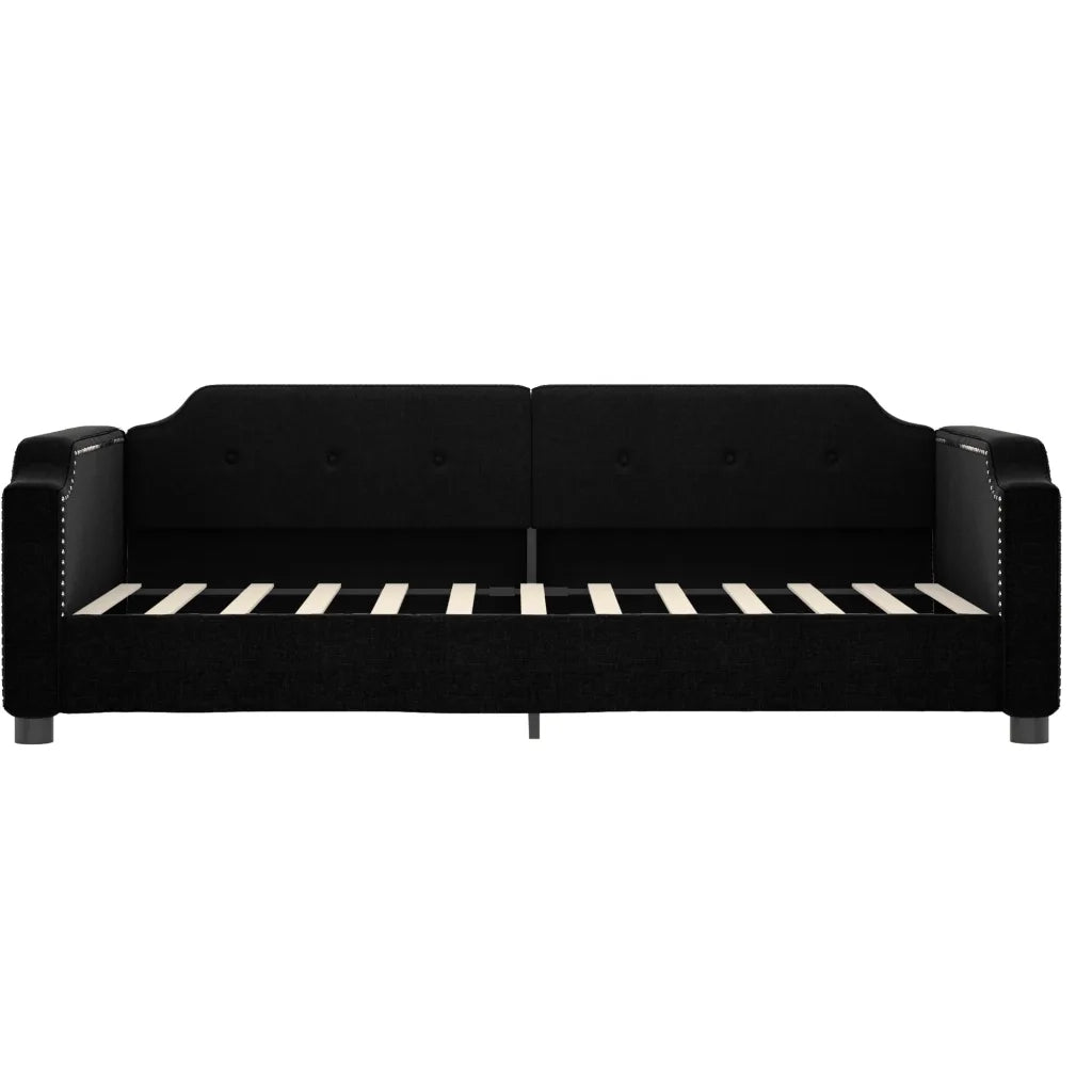 Divano Letto con Letto Estraibile Nero 90x200 cm in Tessuto 3197636