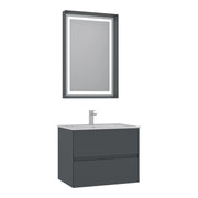 Set mobile lavabo con specchio (2 pezzi) "Nest 71 v2" - 71 x 51 x 55 cm - Antracite opaco
