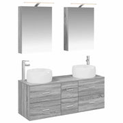 Set di mobili per il bagno 5 pcs Sonoma grigio 3407036