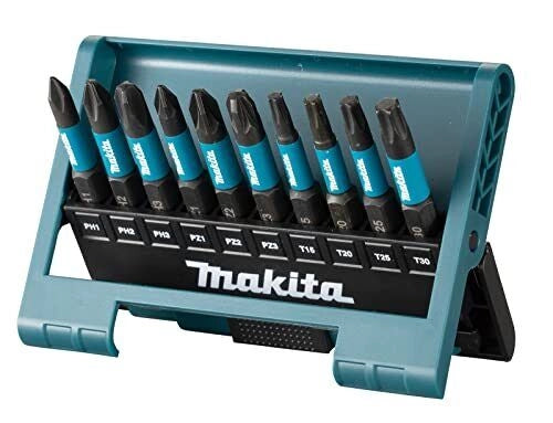 Makita E-12011 Impact Black Set 10 Inserti 50mm PH PZ Torx Attacco 1-4'' HEX colore Nero