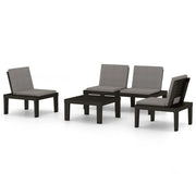 Set Divani da Giardino con Cuscini 4 pz | Set Salotto da Giardino in Plastica Grigio