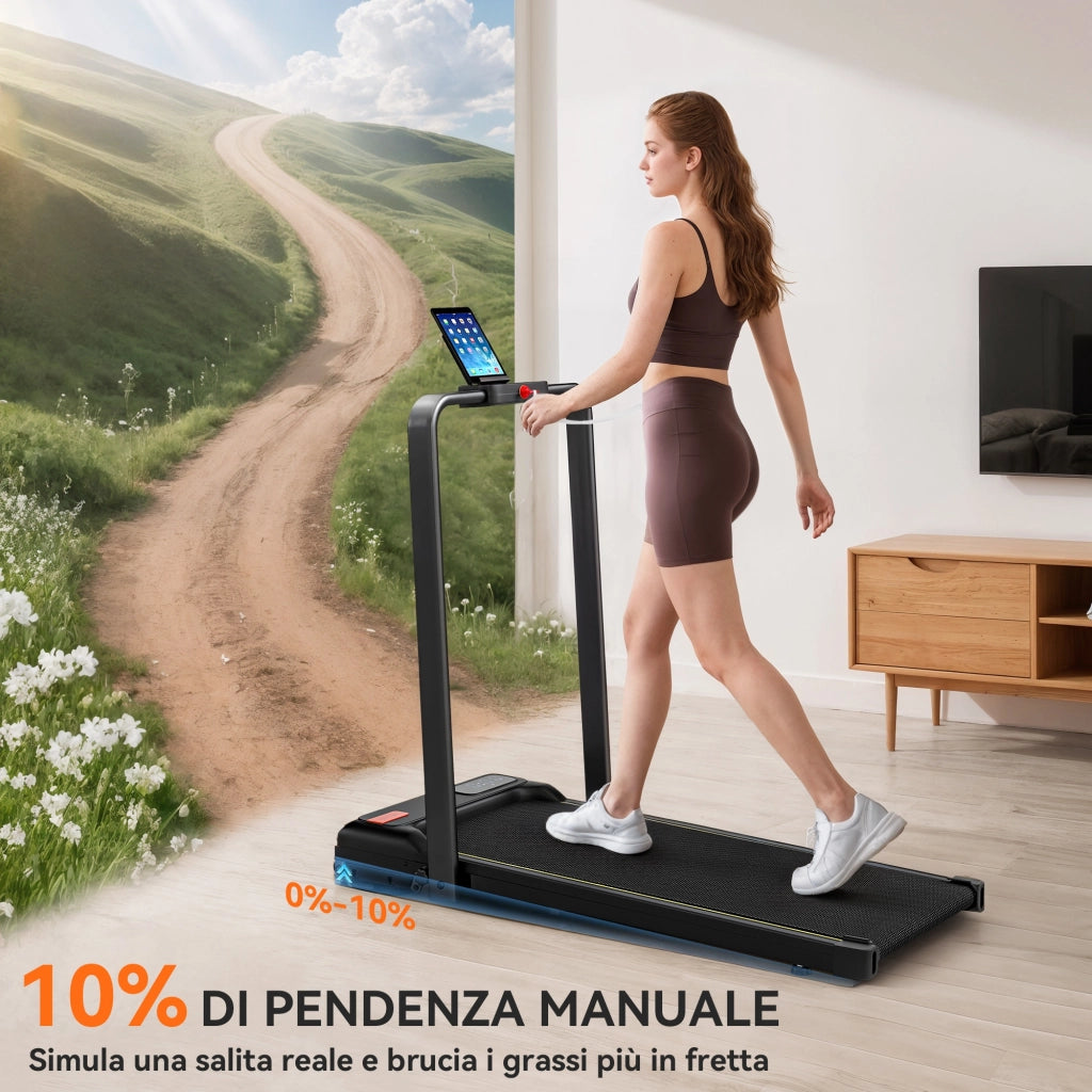 Tapis Roulant Pieghevole Inclinabile ¨C Zephmum ¨C Nero, Display LED