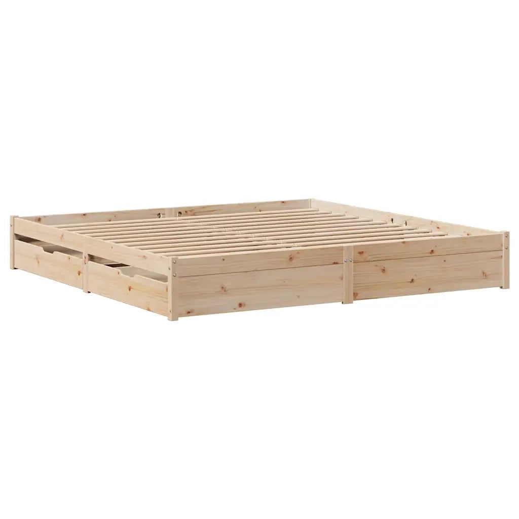 Letto senza Materasso 180x200 cm in Legno Massello di Pino