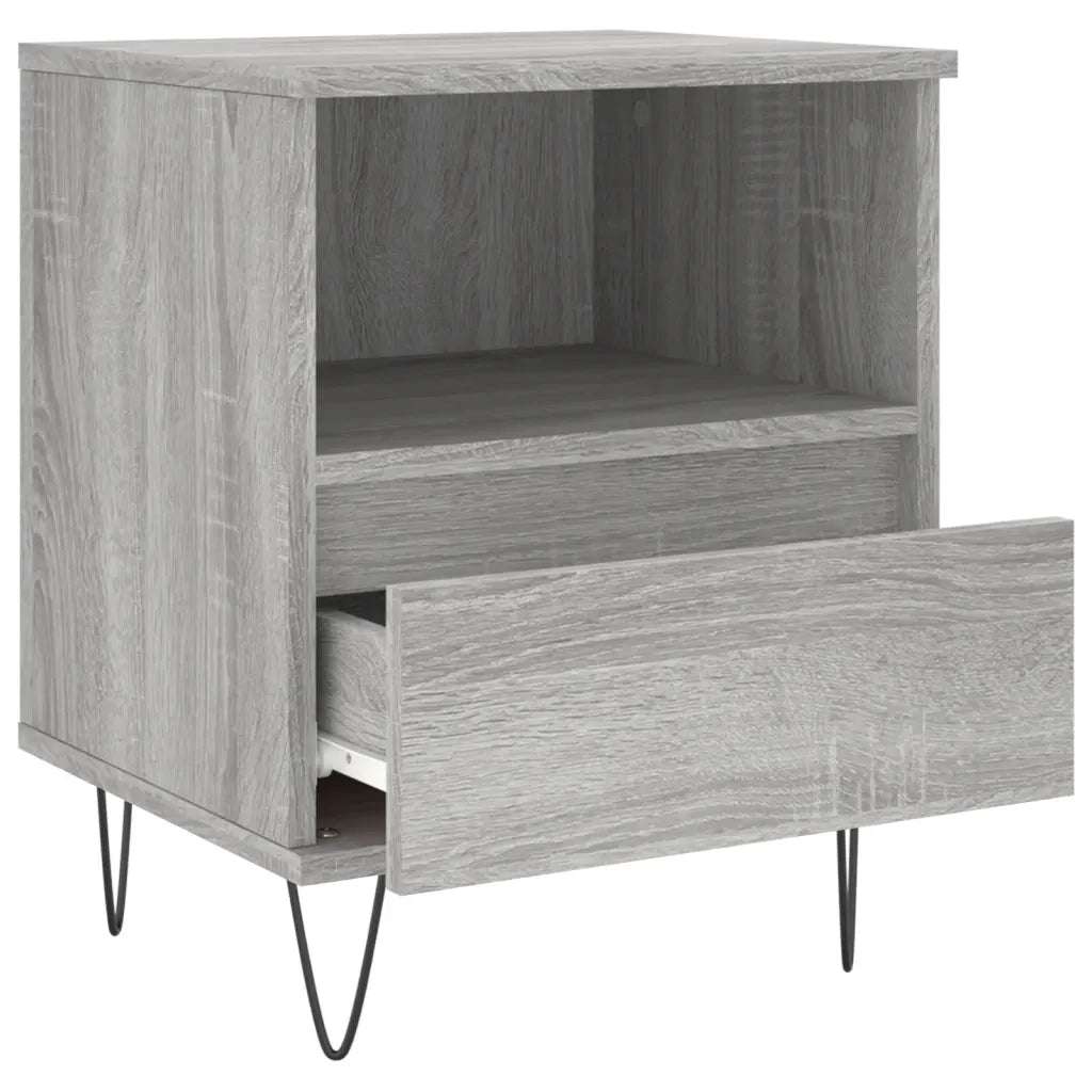 Set di 2 Comodini | Armadio da Notte | Mobiletto da notte Grigio Sonoma 40x35x50 cm in Legno Multistrato