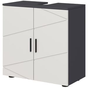 Mobile Sotto Lavabo Bagno 2 Ante 60x30x60 cm in Legno Grigio