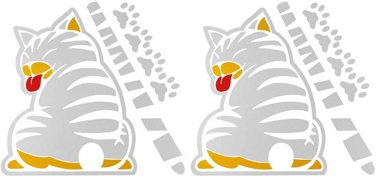 Decal auto cartoon gatto - Sticker lavabile per parabrezza - Decorazione auto divertente - Tattoo riflettente per parabrezza - Sticker animale - Materiale di alta qualità - Decalcomania auto