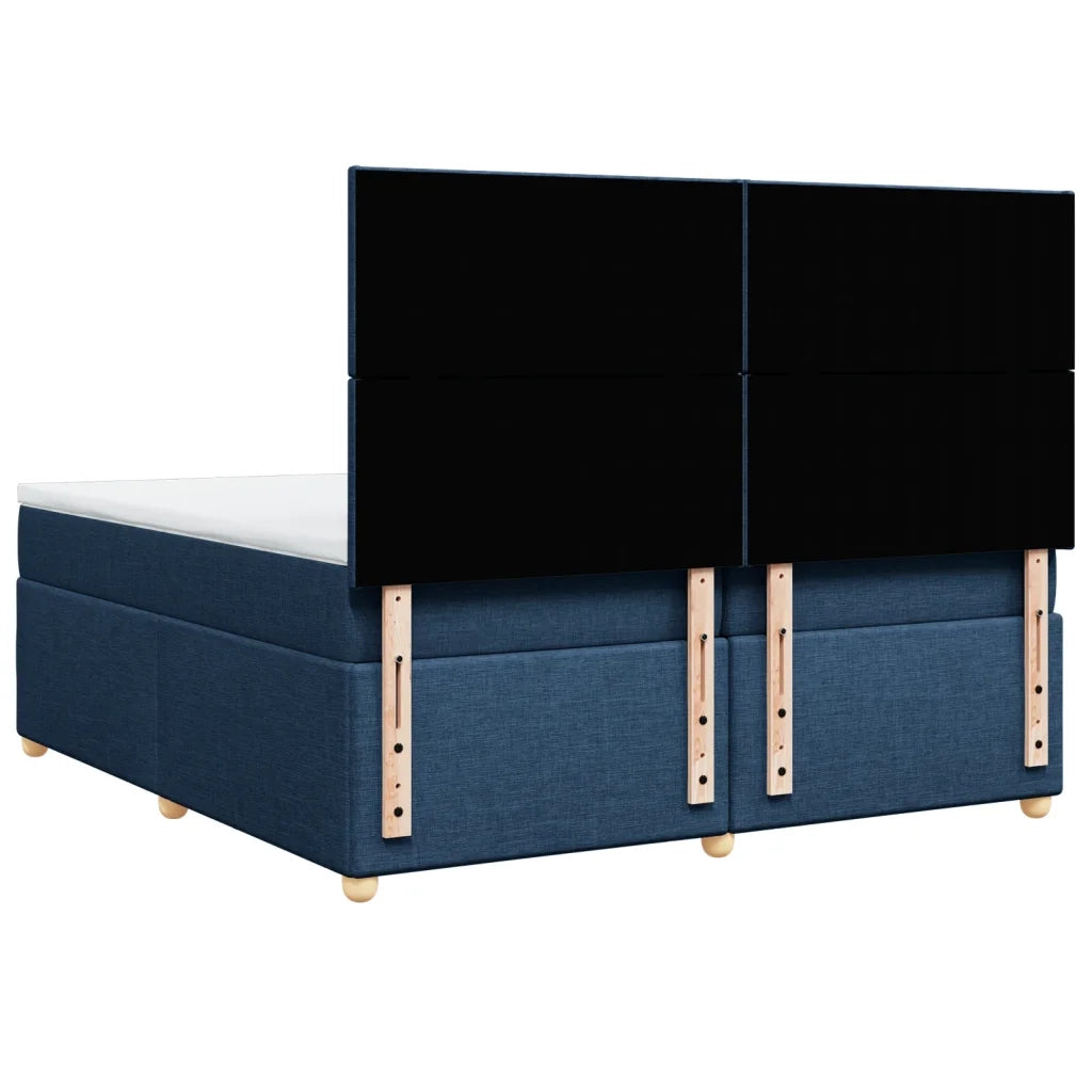 Giroletto a Molle con Materasso Blu 200x200 cm in Tessuto 3291386
